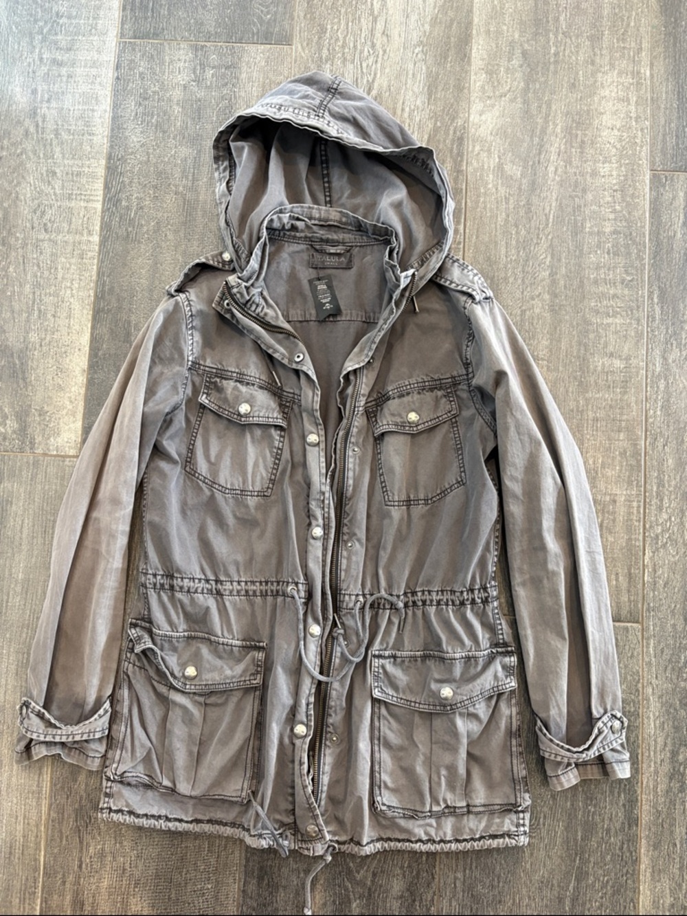 Gray Hooded women’s Utility Jacket